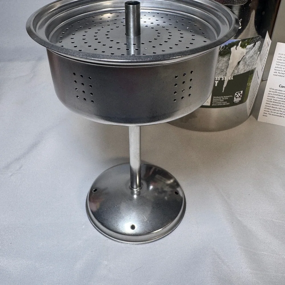 Ozark Trail 12-Cup Stainless Steel Coffee Pot Percolator Wood Handle 803-422-151